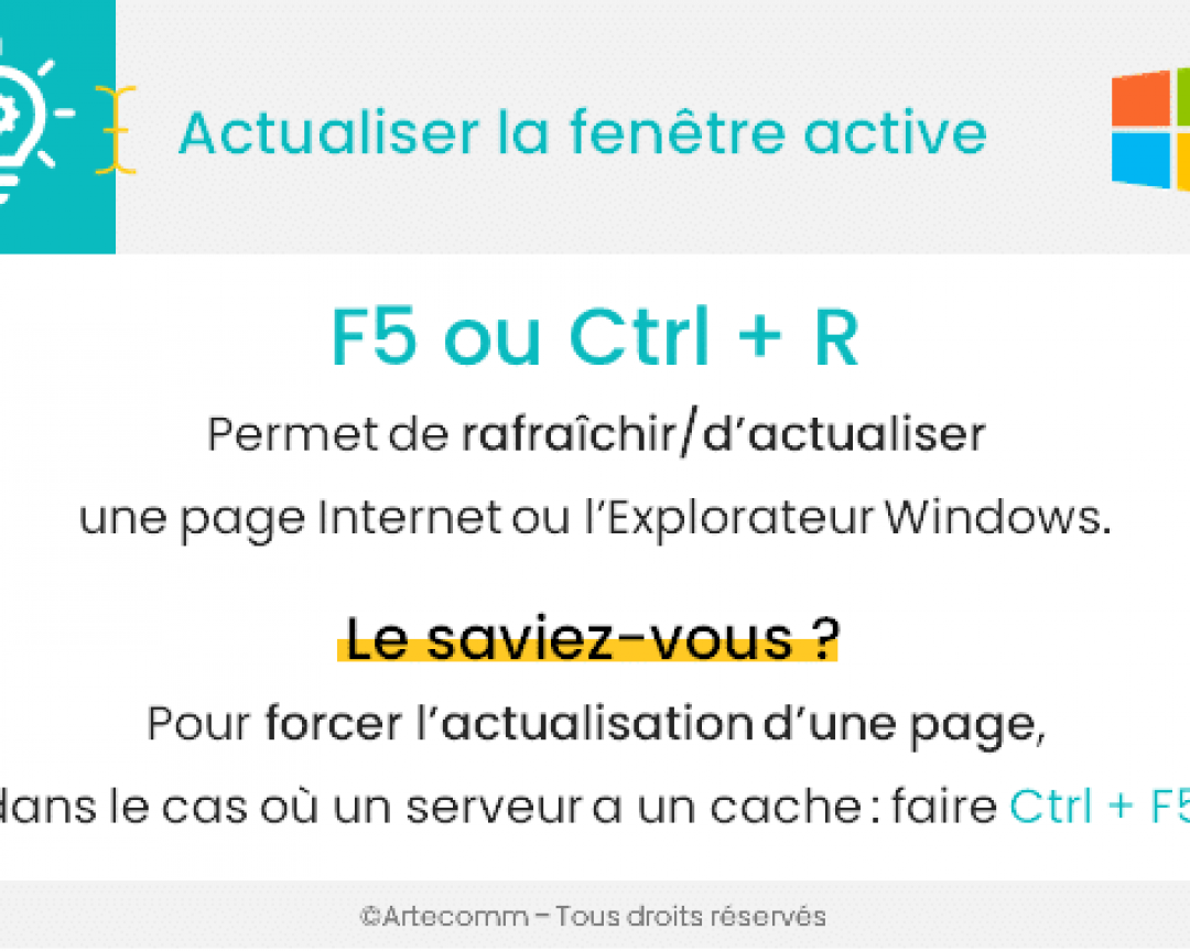 Comment actualiser une page Internet ou l’Explorateur Windows ?