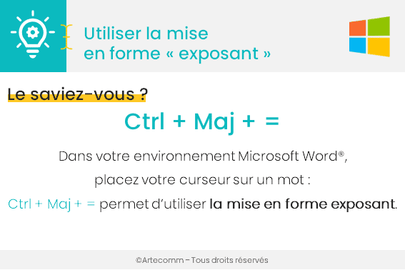 Utiliser la mise en forme exposant