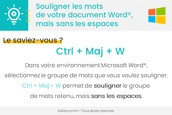 Souligner des mots de votre document Word mais sans les espaces