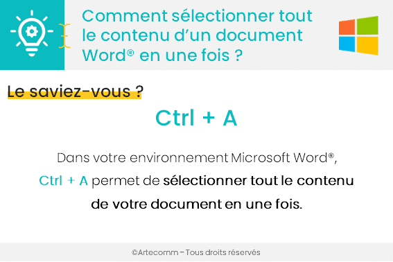 Comment sélectionner tout le contenu d'un document Word en une fois ?